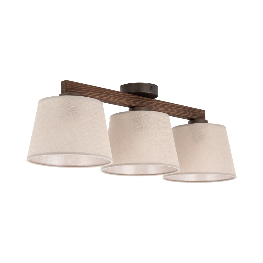 Brilagi - Επιφανειακό φωτιστικό οροφής LATTE 3xE27/60W/230V πεύκο/μπεζ