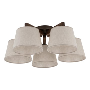 Brilagi - Επιφανειακό φωτιστικό οροφής LATTE 5xE27/60W/230V πεύκο/κρεμ