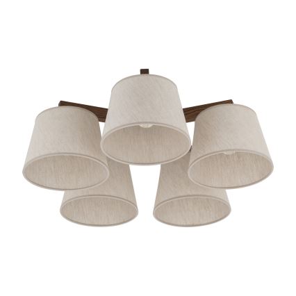 Brilagi - Επιφανειακό φωτιστικό οροφής LATTE 5xE27/60W/230V πεύκο/κρεμ