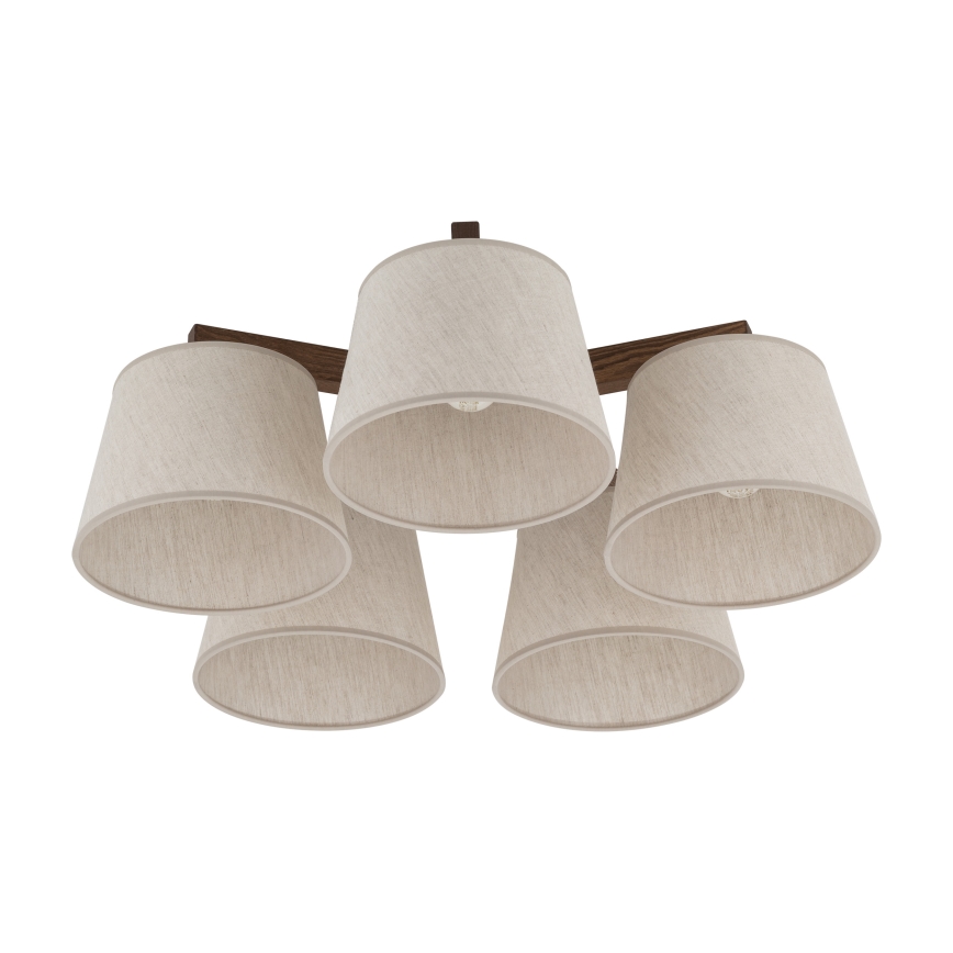 Brilagi - Επιφανειακό φωτιστικό οροφής LATTE 5xE27/60W/230V πεύκο/κρεμ