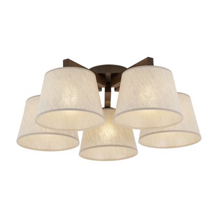 Brilagi - Επιφανειακό φωτιστικό οροφής LATTE 5xE27/60W/230V πεύκο/κρεμ