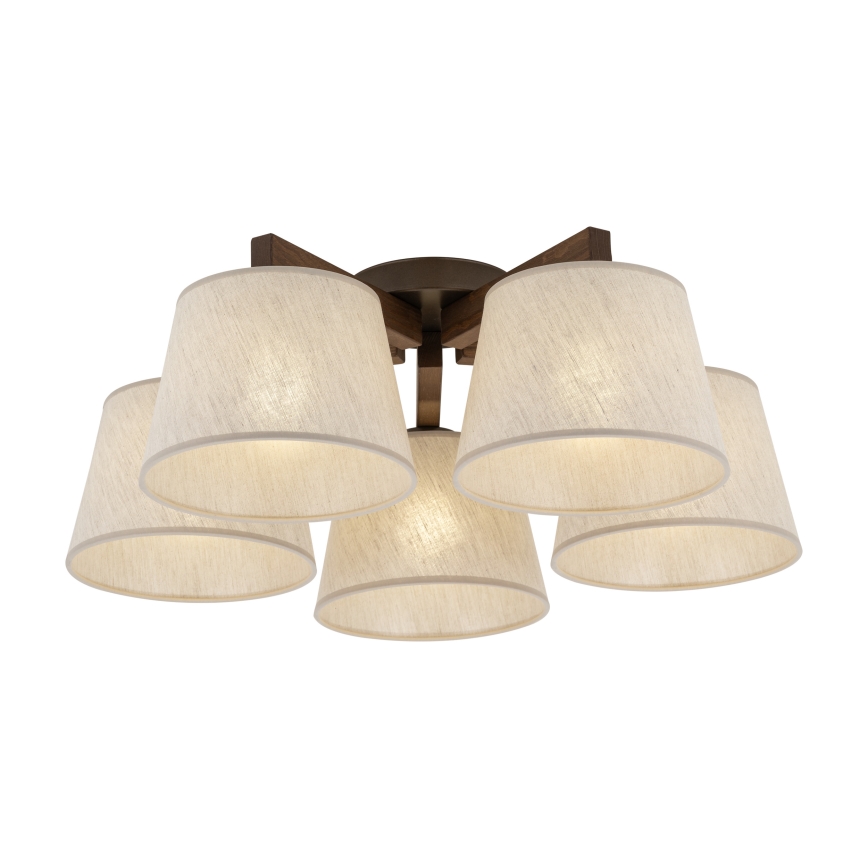 Brilagi - Επιφανειακό φωτιστικό οροφής LATTE 5xE27/60W/230V πεύκο/κρεμ
