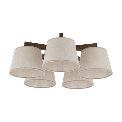 Brilagi - Επιφανειακό φωτιστικό οροφής LATTE 5xE27/60W/230V πεύκο/κρεμ