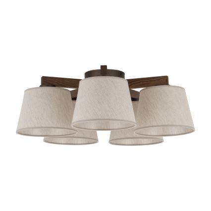 Brilagi - Επιφανειακό φωτιστικό οροφής LATTE 5xE27/60W/230V πεύκο/κρεμ