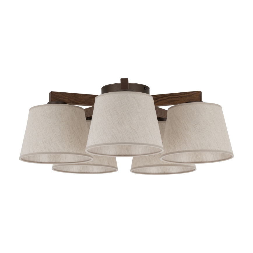 Brilagi - Επιφανειακό φωτιστικό οροφής LATTE 5xE27/60W/230V πεύκο/κρεμ