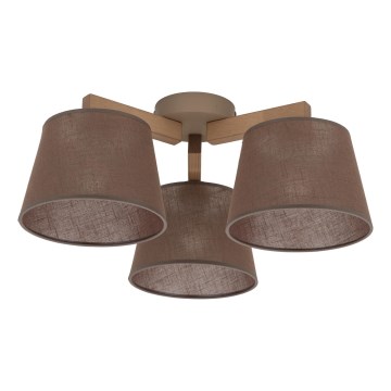 Brilagi - Επιφανειακό φωτιστικό οροφής LATTE SABIA 3xE27/60W/230V πεύκο/καφέ