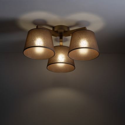 Brilagi - Επιφανειακό φωτιστικό οροφής LATTE SABIA 3xE27/60W/230V πεύκο/καφέ