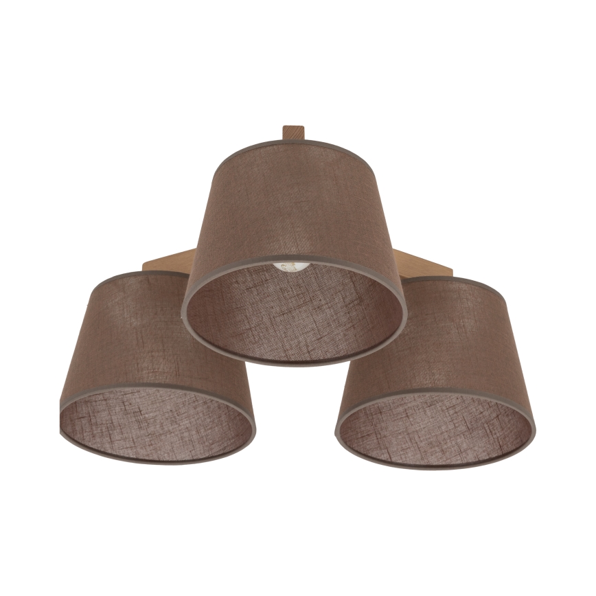 Brilagi - Επιφανειακό φωτιστικό οροφής LATTE SABIA 3xE27/60W/230V πεύκο/καφέ