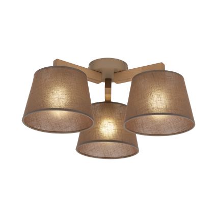 Brilagi - Επιφανειακό φωτιστικό οροφής LATTE SABIA 3xE27/60W/230V πεύκο/καφέ