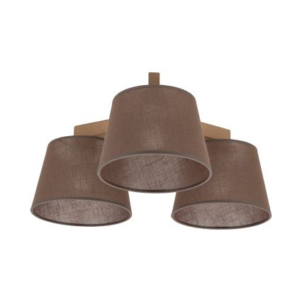 Brilagi - Επιφανειακό φωτιστικό οροφής LATTE SABIA 3xE27/60W/230V πεύκο/καφέ