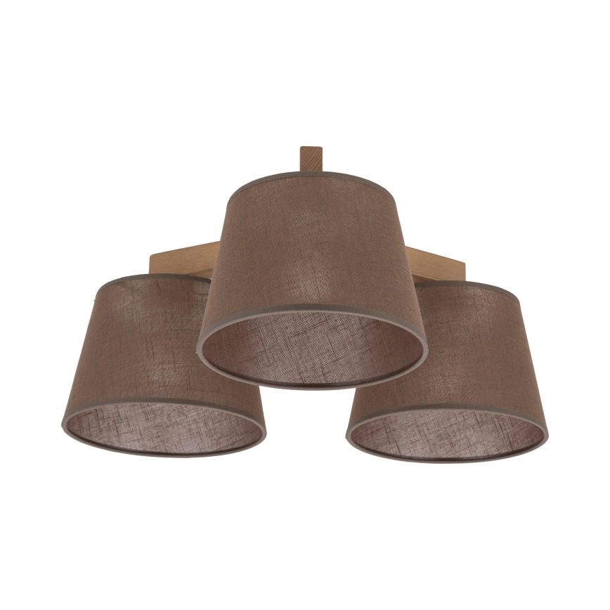 Brilagi - Επιφανειακό φωτιστικό οροφής LATTE SABIA 3xE27/60W/230V πεύκο/καφέ