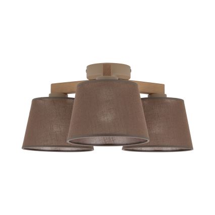 Brilagi - Επιφανειακό φωτιστικό οροφής LATTE SABIA 3xE27/60W/230V πεύκο/καφέ