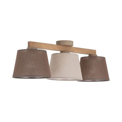 Brilagi - Επιφανειακό φωτιστικό οροφής LATTE SABIA 3xE27/60W/230V πεύκο/μικτό