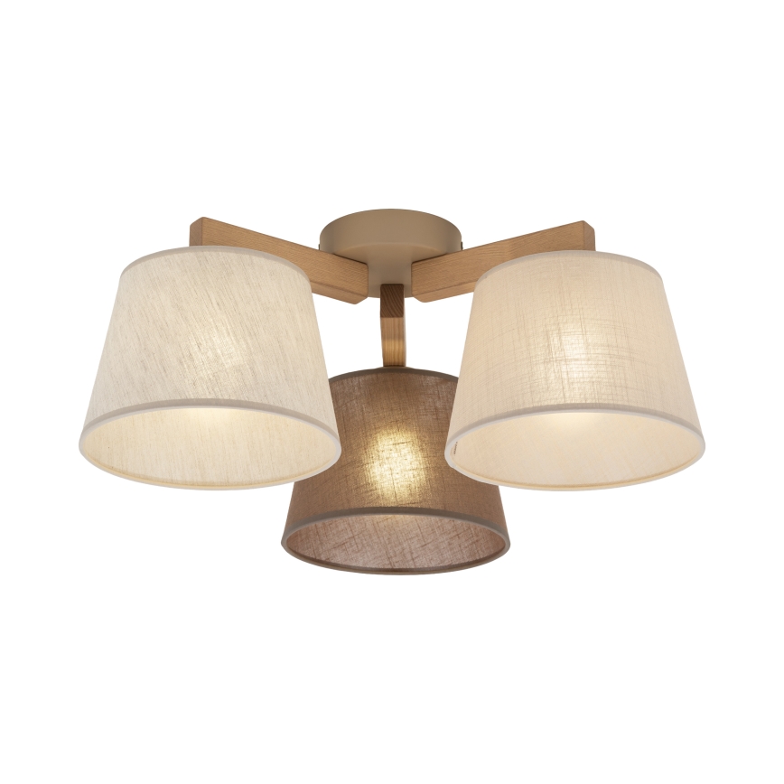 Brilagi - Επιφανειακό φωτιστικό οροφής LATTE SABIA 3xE27/60W/230V πεύκο/συνδυασμός