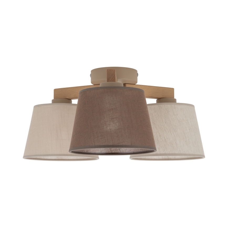Brilagi - Επιφανειακό φωτιστικό οροφής LATTE SABIA 3xE27/60W/230V πεύκο/συνδυασμός