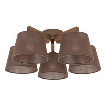 Brilagi - Επιφανειακό φωτιστικό οροφής LATTE SABIA 5xE27/60W/230V πεύκο/καφέ