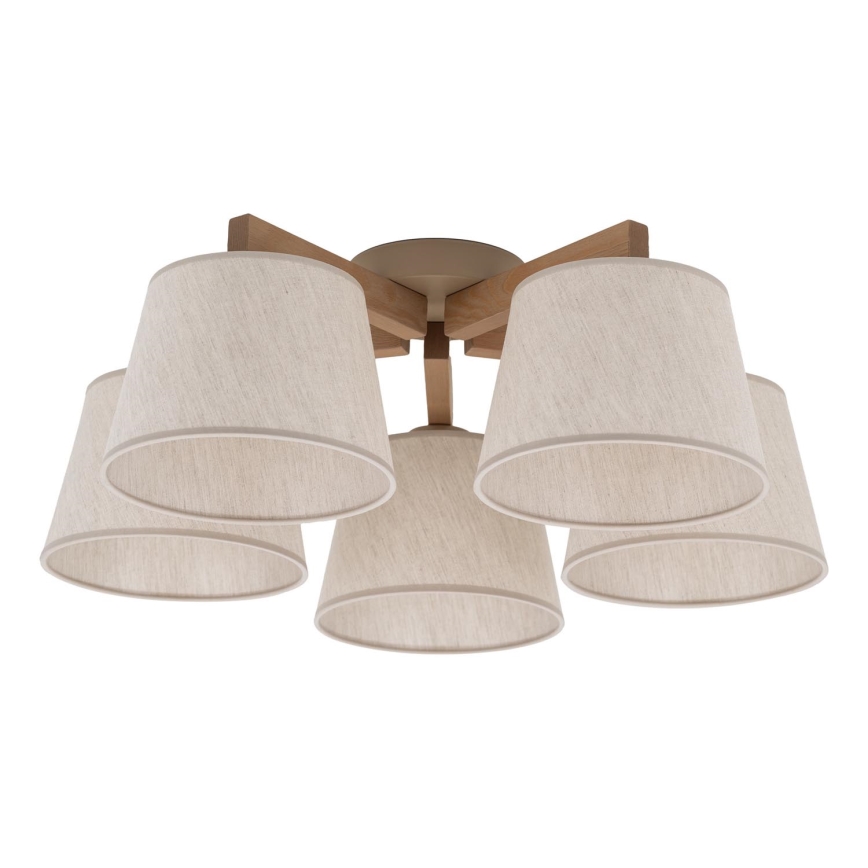 Brilagi - Επιφανειακό φωτιστικό οροφής LATTE SABIA 5xE27/60W/230V πεύκο/κρεμ