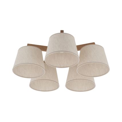 Brilagi - Επιφανειακό φωτιστικό οροφής LATTE SABIA 5xE27/60W/230V πεύκο/κρεμ