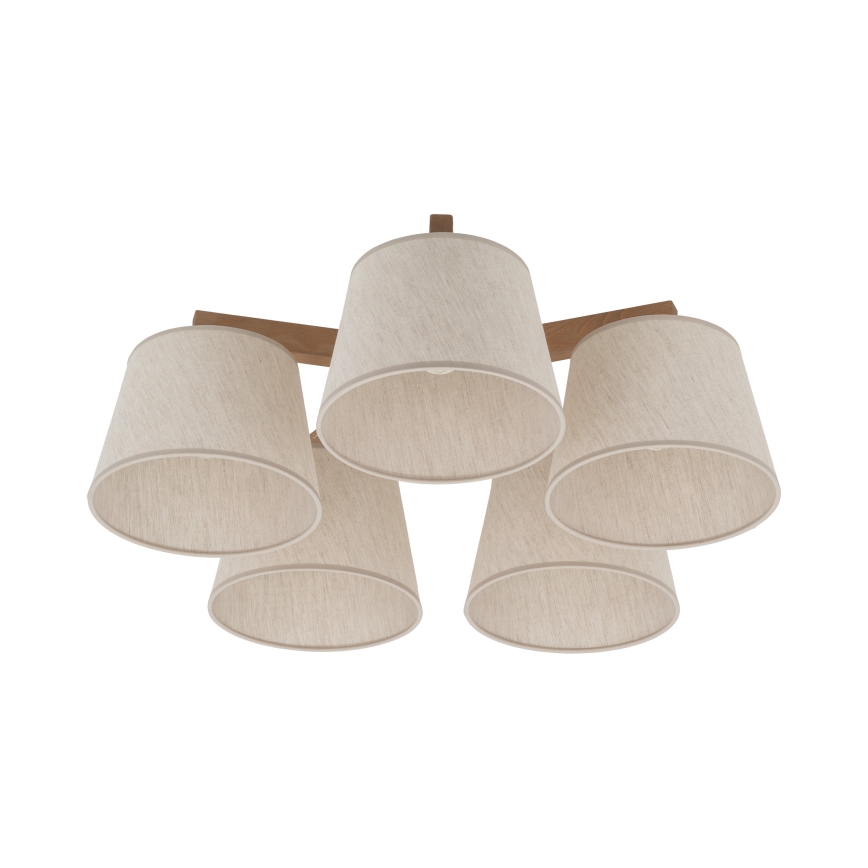 Brilagi - Επιφανειακό φωτιστικό οροφής LATTE SABIA 5xE27/60W/230V πεύκο/κρεμ