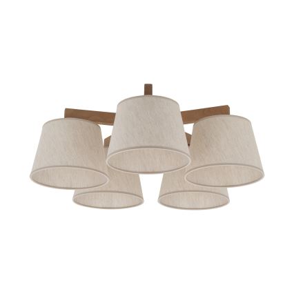 Brilagi - Επιφανειακό φωτιστικό οροφής LATTE SABIA 5xE27/60W/230V πεύκο/κρεμ