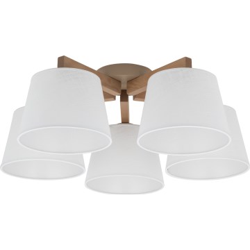 Brilagi - Επιφανειακό φωτιστικό οροφής LATTE SABIA 5xE27/60W/230V πεύκο/λευκό