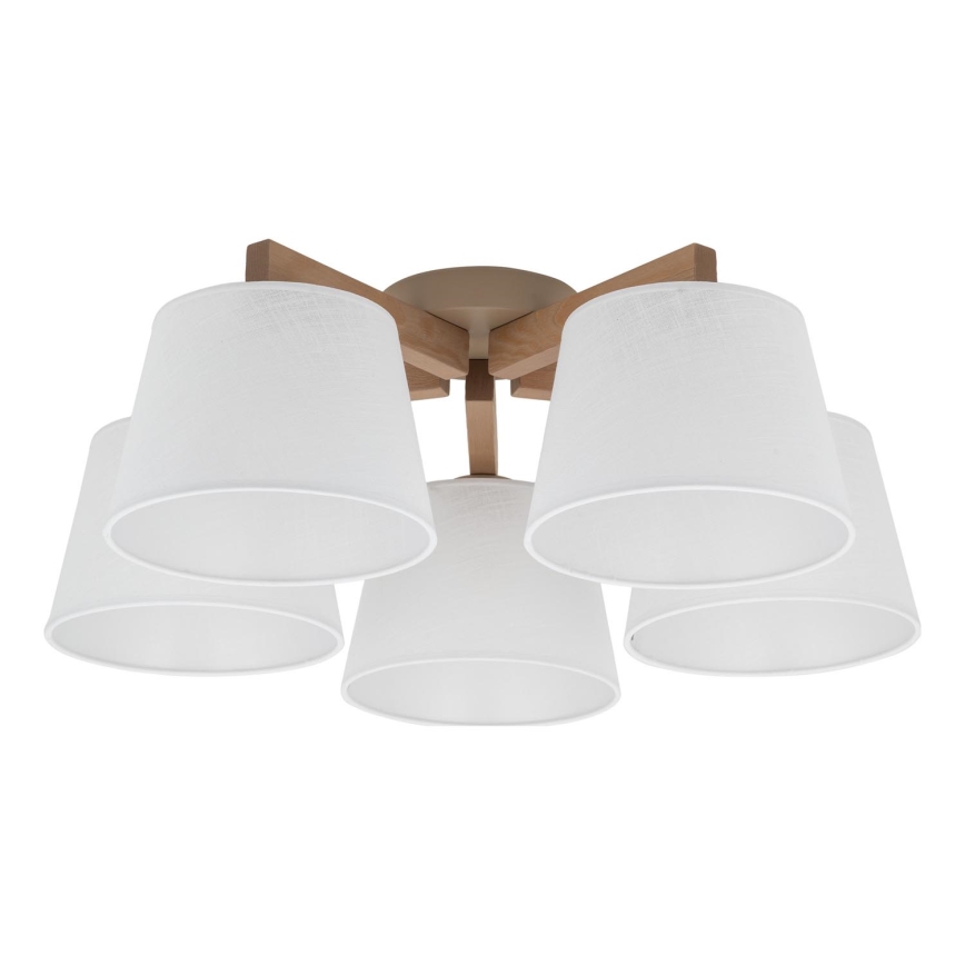 Brilagi - Επιφανειακό φωτιστικό οροφής LATTE SABIA 5xE27/60W/230V πεύκο/λευκό