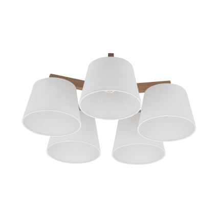 Brilagi - Επιφανειακό φωτιστικό οροφής LATTE SABIA 5xE27/60W/230V πεύκο/λευκό