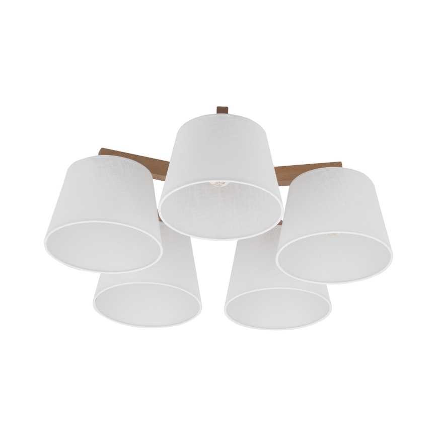 Brilagi - Επιφανειακό φωτιστικό οροφής LATTE SABIA 5xE27/60W/230V πεύκο/λευκό