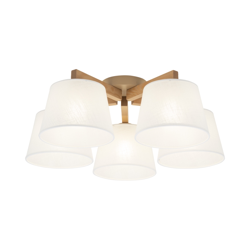 Brilagi - Επιφανειακό φωτιστικό οροφής LATTE SABIA 5xE27/60W/230V πεύκο/λευκό