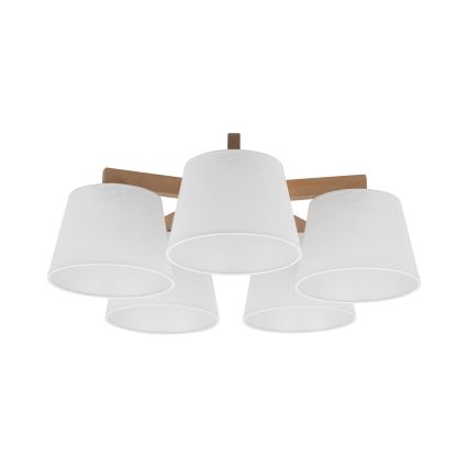 Brilagi - Επιφανειακό φωτιστικό οροφής LATTE SABIA 5xE27/60W/230V πεύκο/λευκό