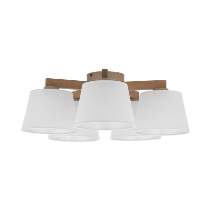 Brilagi - Επιφανειακό φωτιστικό οροφής LATTE SABIA 5xE27/60W/230V πεύκο/λευκό