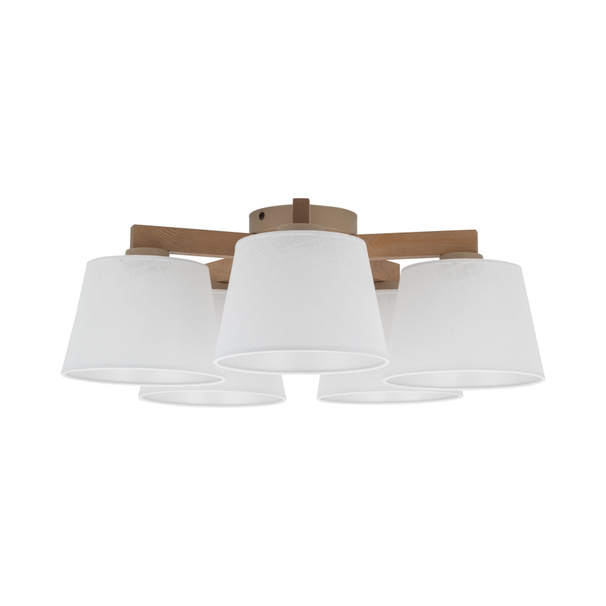 Brilagi - Επιφανειακό φωτιστικό οροφής LATTE SABIA 5xE27/60W/230V πεύκο/λευκό