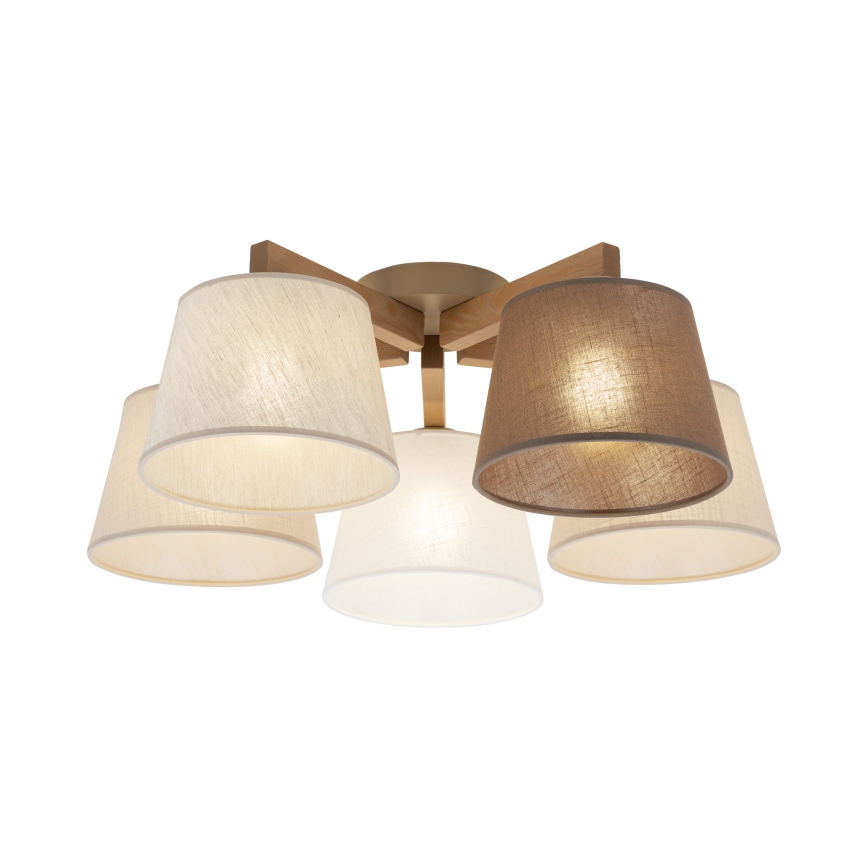 Brilagi - Επιφανειακό φωτιστικό οροφής LATTE SABIA 5xE27/60W/230V πεύκο/μεικτό