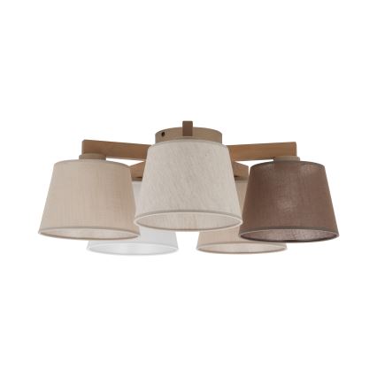 Brilagi - Επιφανειακό φωτιστικό οροφής LATTE SABIA 5xE27/60W/230V πεύκο/μεικτό