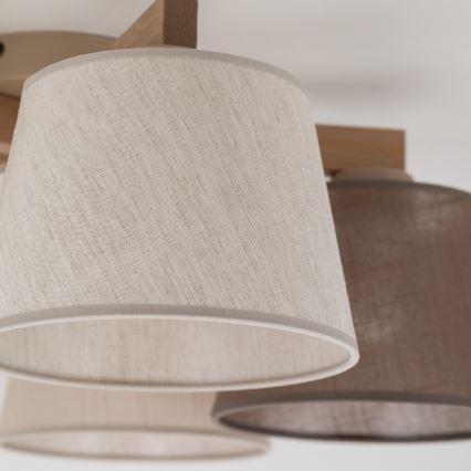 Brilagi - Επιφανειακό φωτιστικό οροφής LATTE SABIA 5xE27/60W/230V πεύκο/μεικτό