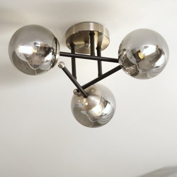Brilagi - Επιφανειακό φωτιστικό οροφής MALIVA 3xE14/15W/230V ματ χρώμιο/καπνιστό