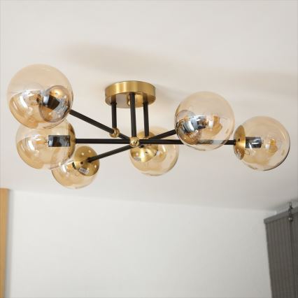 Brilagi - Επιφανειακό φωτιστικό οροφής MALIVA 6xE14/15W/230V χρυσό