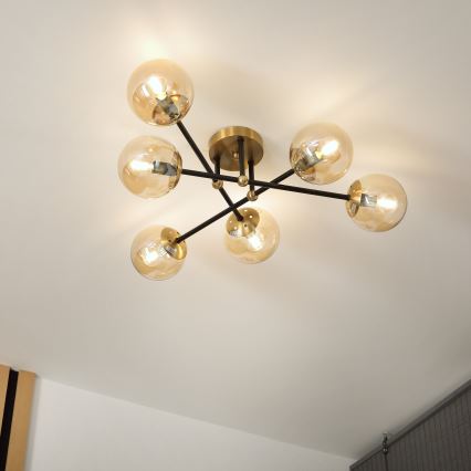 Brilagi - Επιφανειακό φωτιστικό οροφής MALIVA 6xE14/15W/230V χρυσό