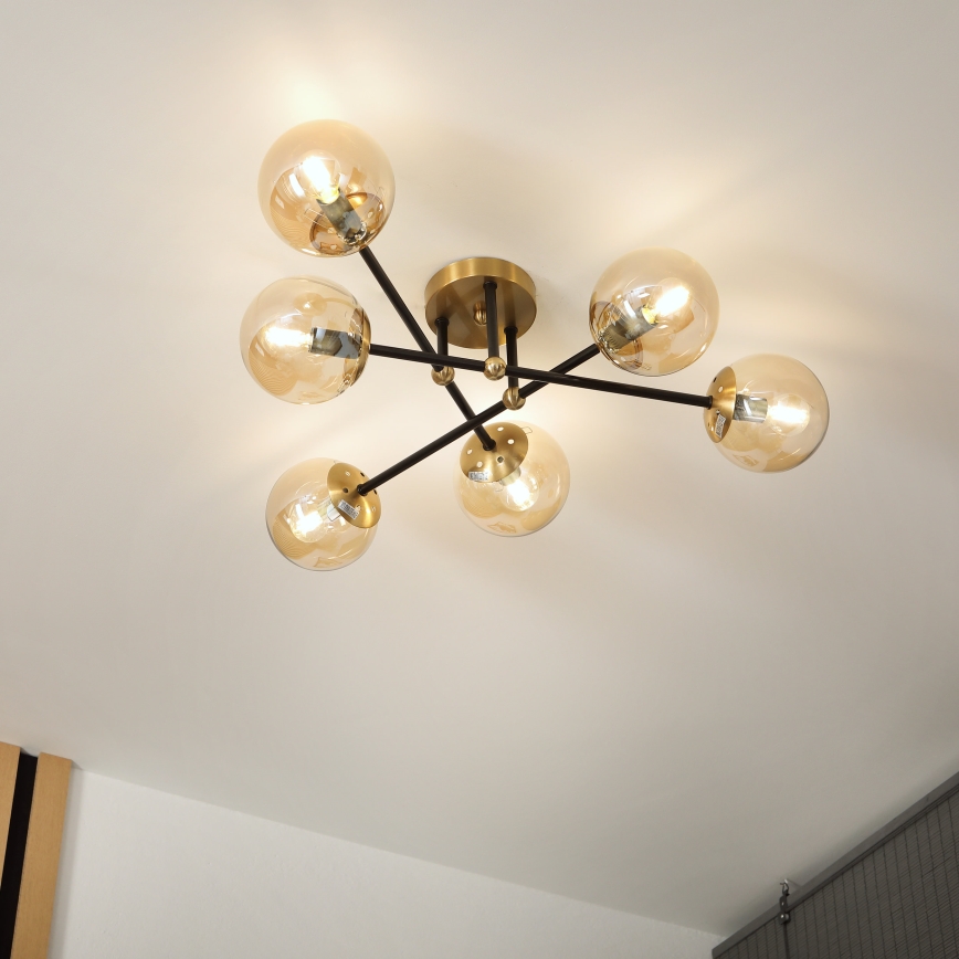 Brilagi - Επιφανειακό φωτιστικό οροφής MALIVA 6xE14/15W/230V χρυσό