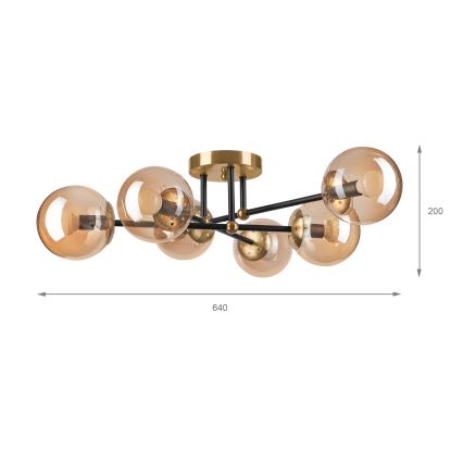 Brilagi - Επιφανειακό φωτιστικό οροφής MALIVA 6xE14/15W/230V χρυσό