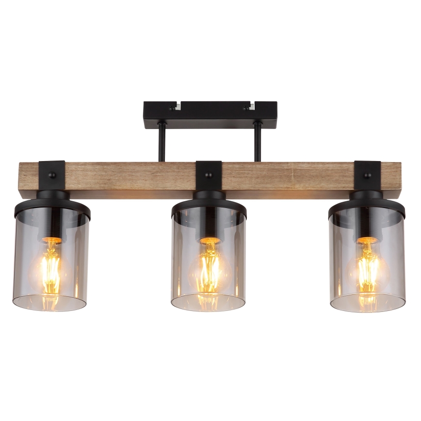 Brilagi - Επιφανειακό φωτιστικό οροφής VISTA, 3xE27/60W/230V, απόχρωση δρυός