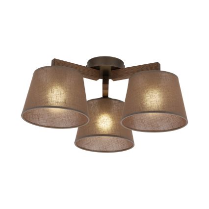 Brilagi - Επιφανειακός πολυέλαιος LATTE 3xE27/60W/230V πεύκο/καφέ