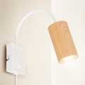 Brilagi - Εύκαμπτο φωτιστικό τοίχου SELE 1xGU10/30W/230V λευκό/δρύινο ντεκόρ