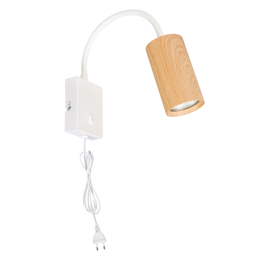 Brilagi - Εύκαμπτο φωτιστικό τοίχου SELE 1xGU10/30W/230V λευκό/δρύινο ντεκόρ