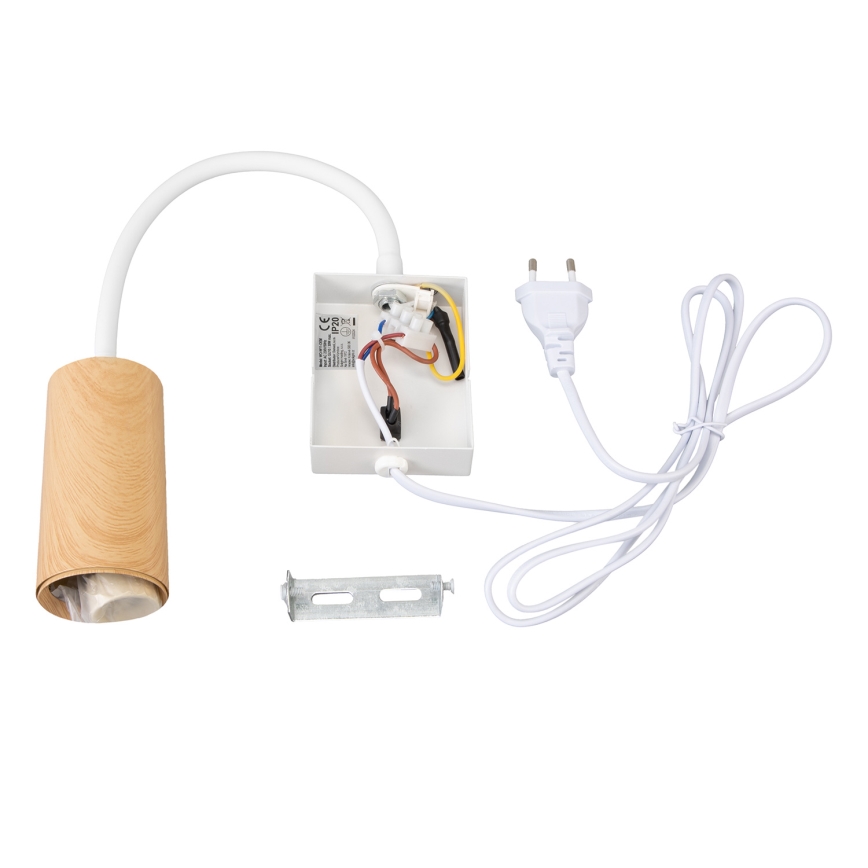 Brilagi - Εύκαμπτο φωτιστικό τοίχου SELE 1xGU10/30W/230V λευκό/δρύινο ντεκόρ
