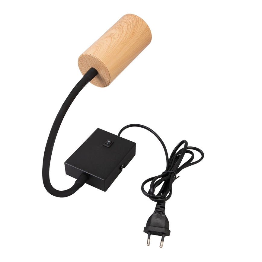 Brilagi - Εύκαμπτο φωτιστικό τοίχου SELE 1xGU10/30W/230V μαύρο/δρύινο ντεκόρ