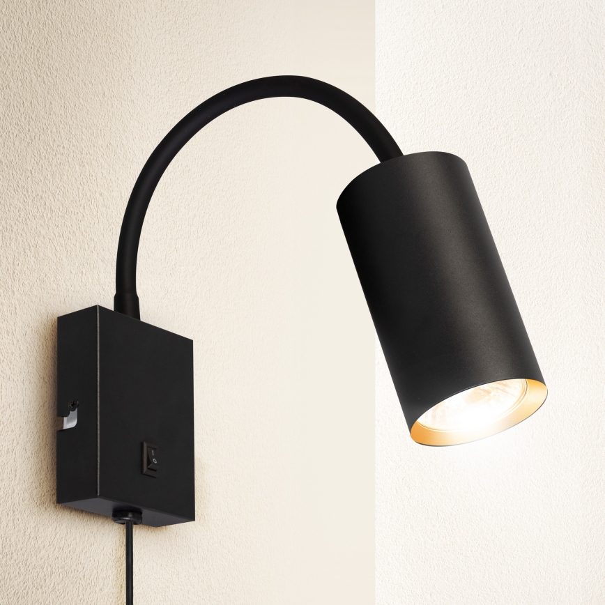 Brilagi - Εύκαμπτο φωτιστικό τοίχου SELE 1xGU10/30W/230V μαύρο/χρυσό