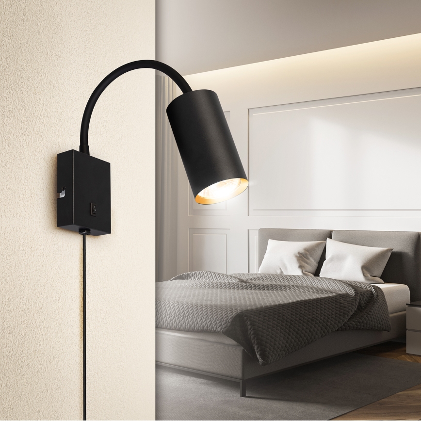 Brilagi - Εύκαμπτο φωτιστικό τοίχου SELE 1xGU10/30W/230V μαύρο/χρυσό