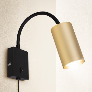 Brilagi - Εύκαμπτο φωτιστικό τοίχου SELE 1xGU10/30W/230V μαύρο/χρυσό
