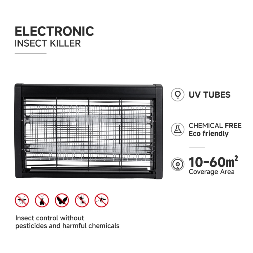 Brilagi - Ηλεκτρική εντομοπαγίδα 2xUV/10W/230V 60 m2